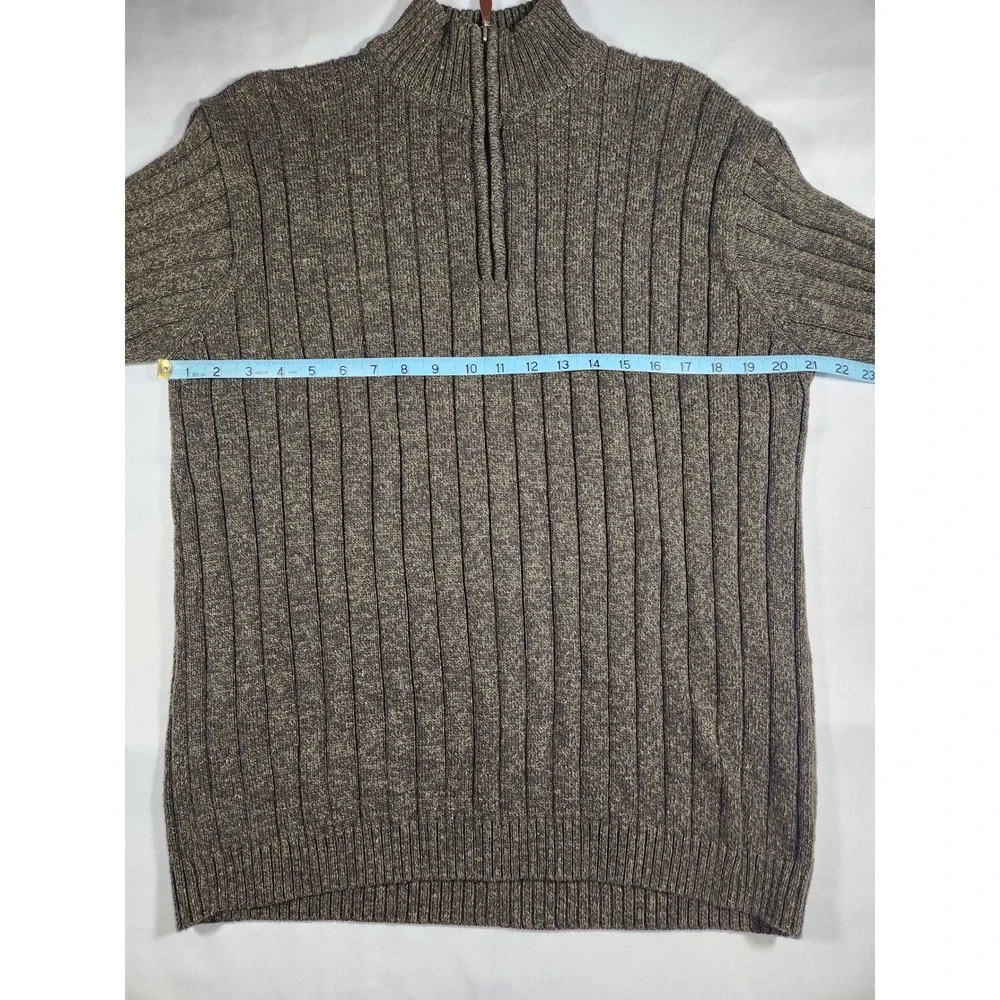 Oscar De La Renta Mens Quarter Zip Dark Gray‎ Knit Sweater Size XL